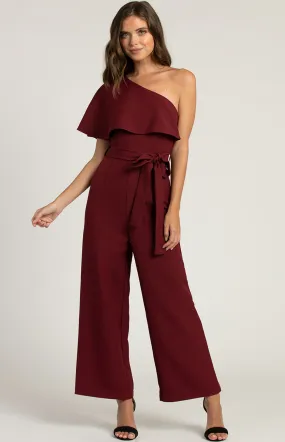 One Shoulder Sleeve Wide Leg Jumpsuit (AJP862A) 