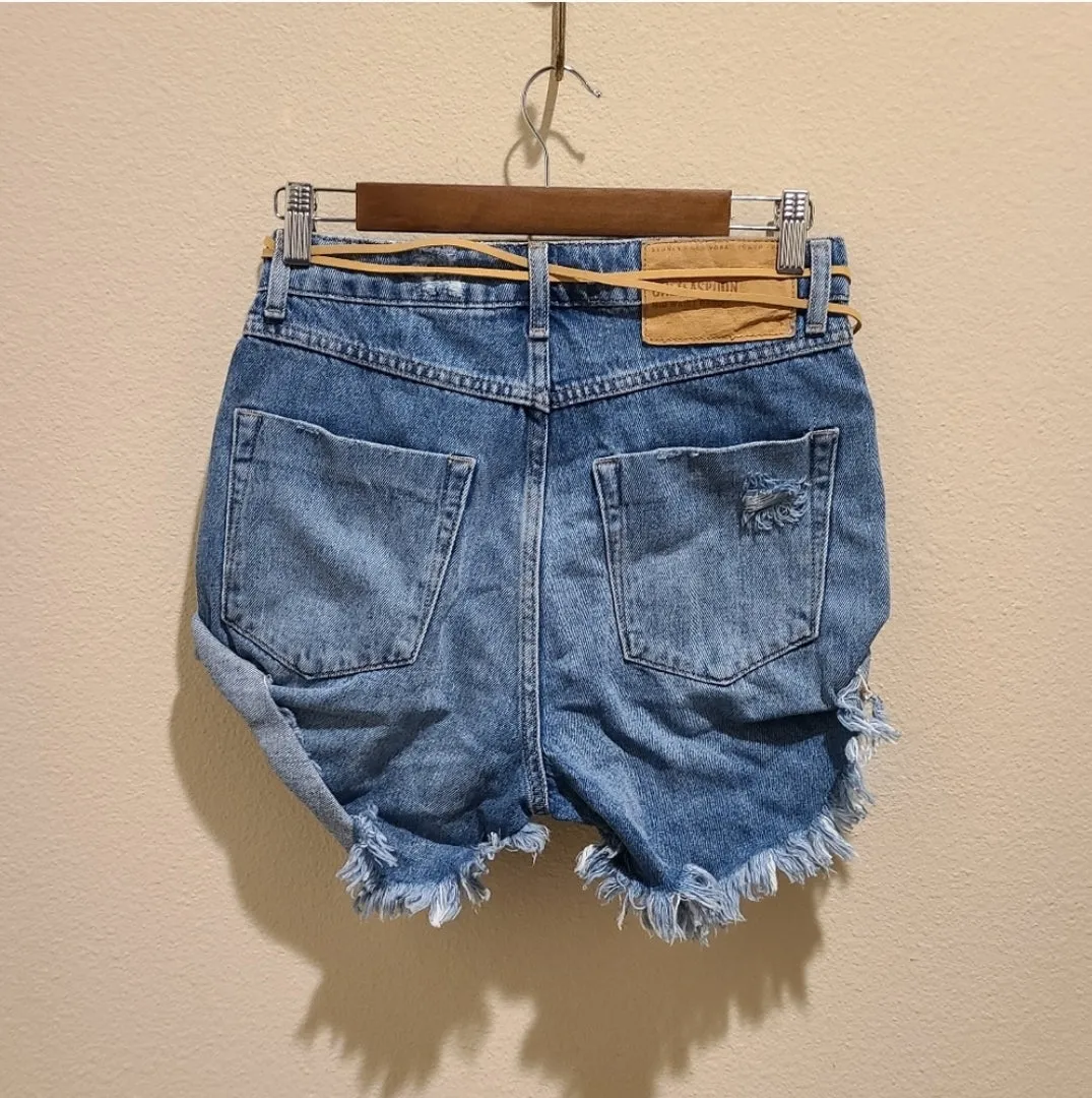 One Teaspoon Pacifica Mid Waist Bandits Jean Shorts