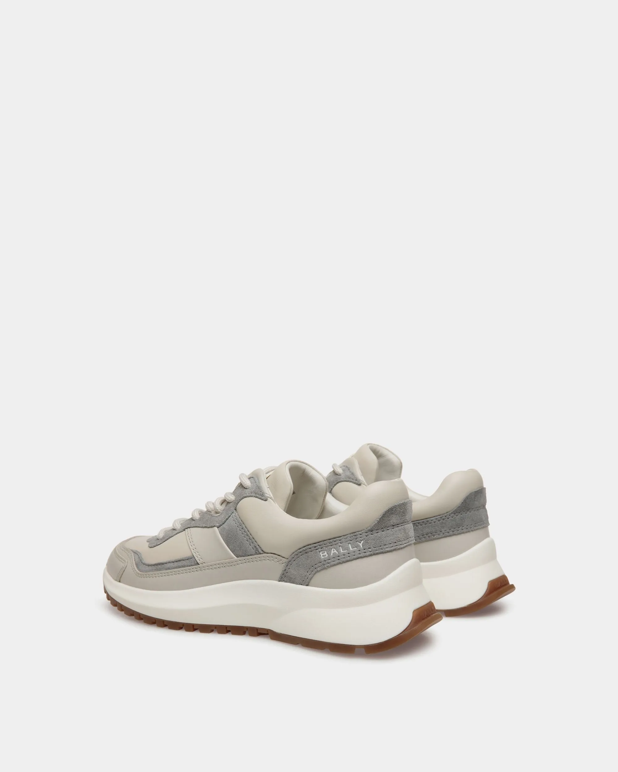 Outline Sneaker in Dusty White and Light Grey Leather 