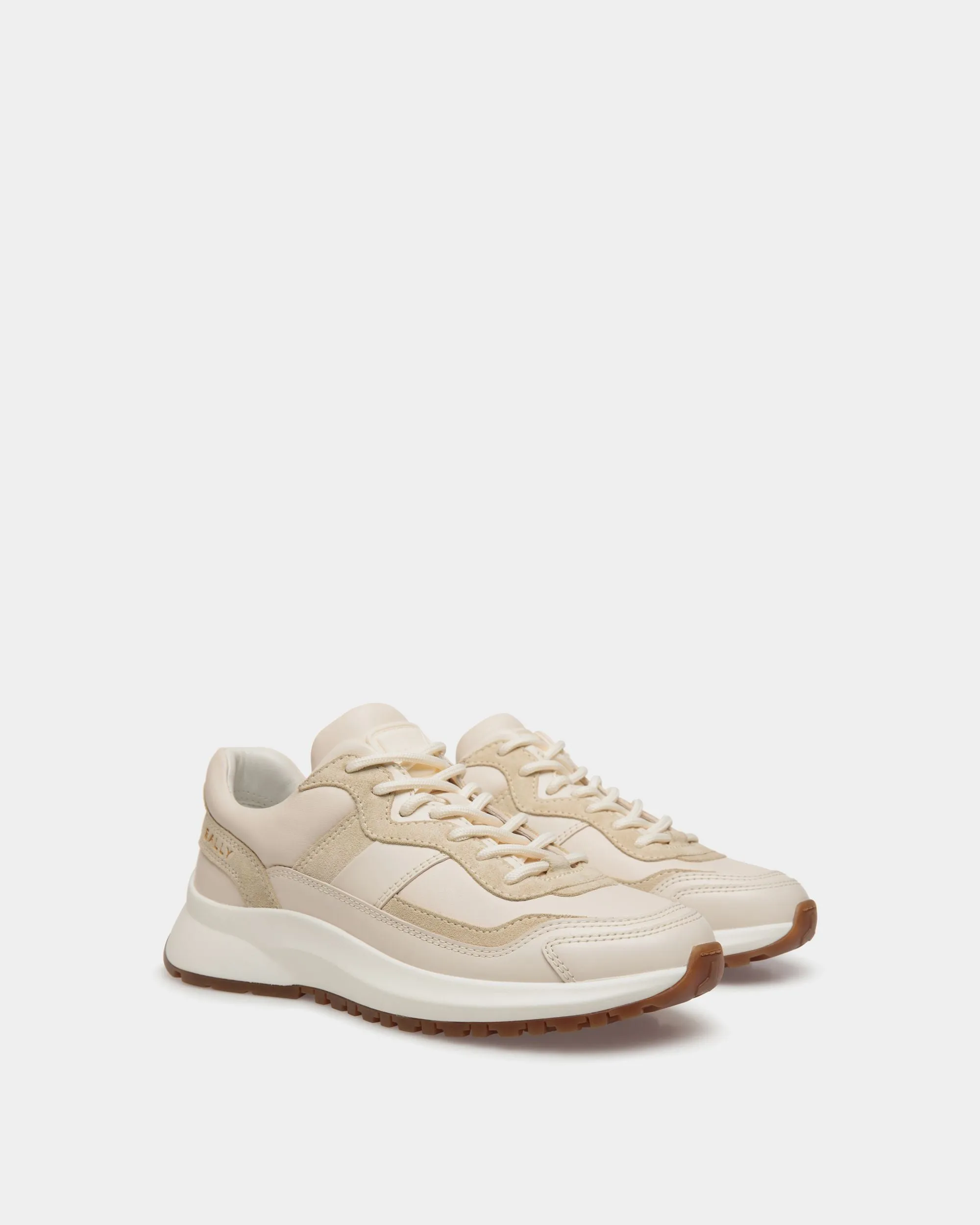 Outline Sneaker in Ivory and Champagne Leather 