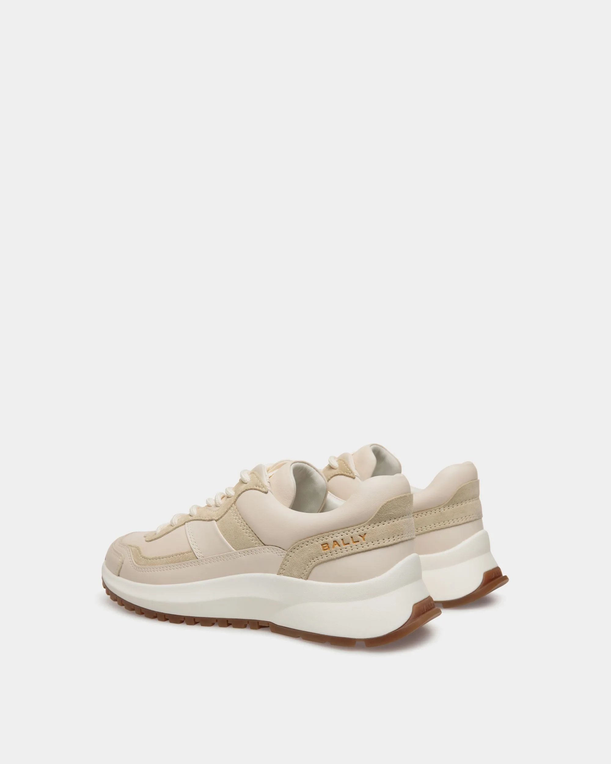 Outline Sneaker in Ivory and Champagne Leather 