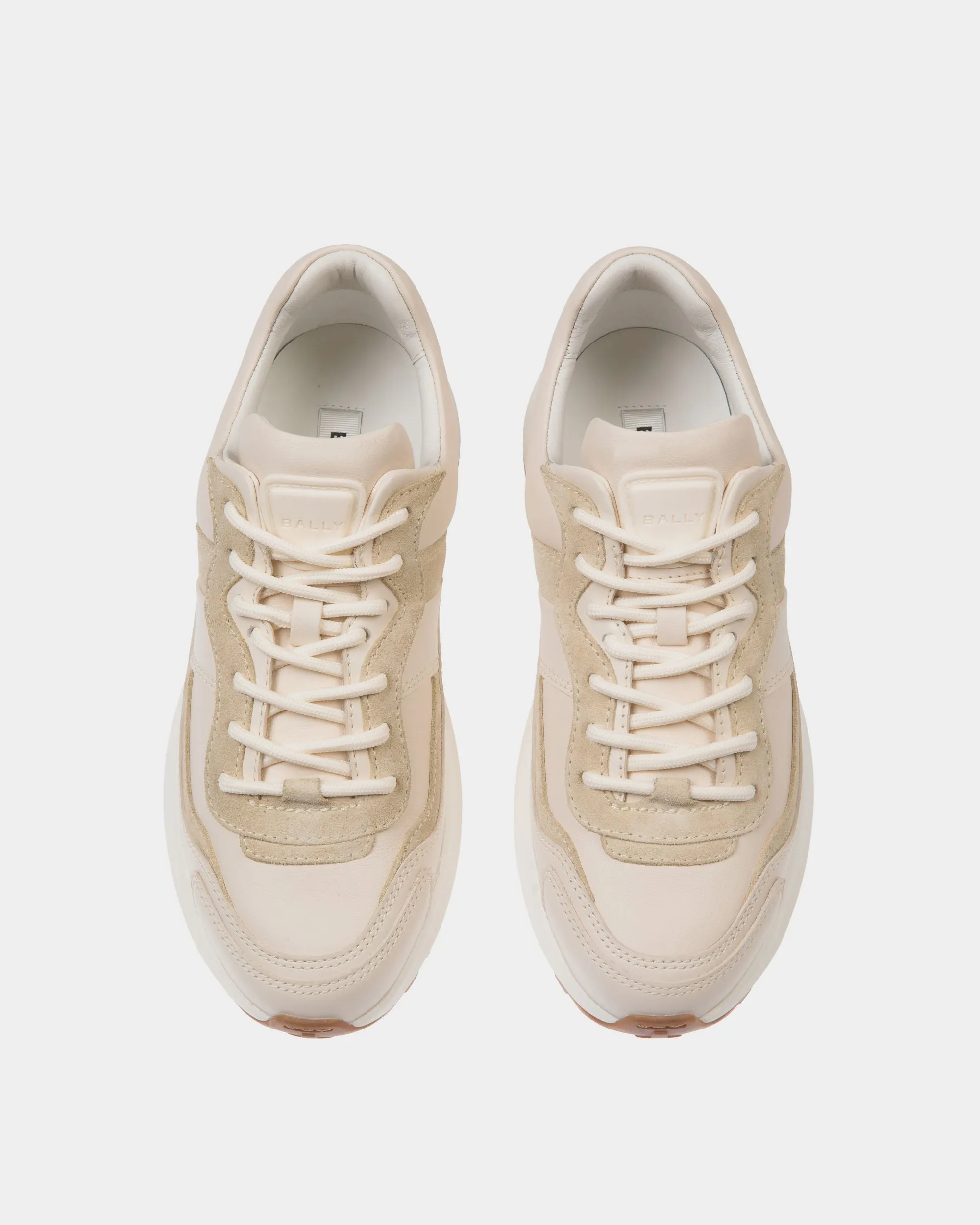 Outline Sneaker in Ivory and Champagne Leather 