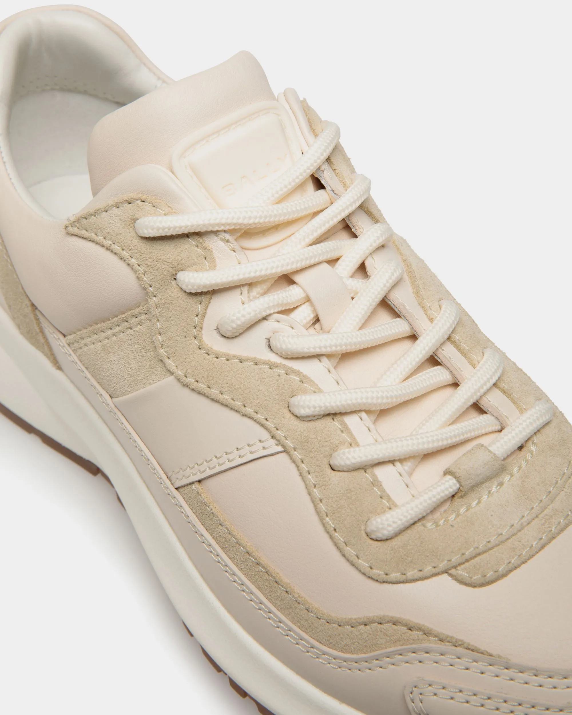 Outline Sneaker in Ivory and Champagne Leather 