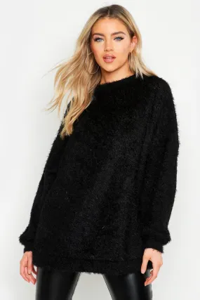 Oversized Fluffy Knit Boyfriend Sweater