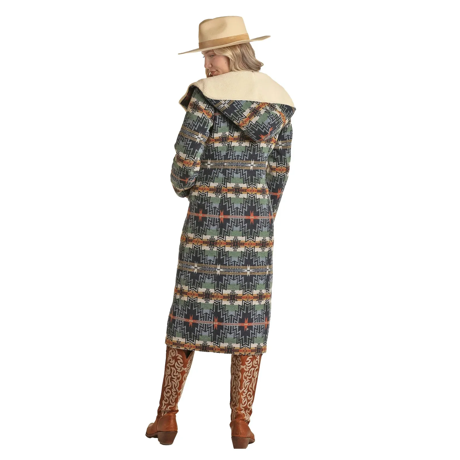 Panhandle Women's Aztec Long Wool Coat