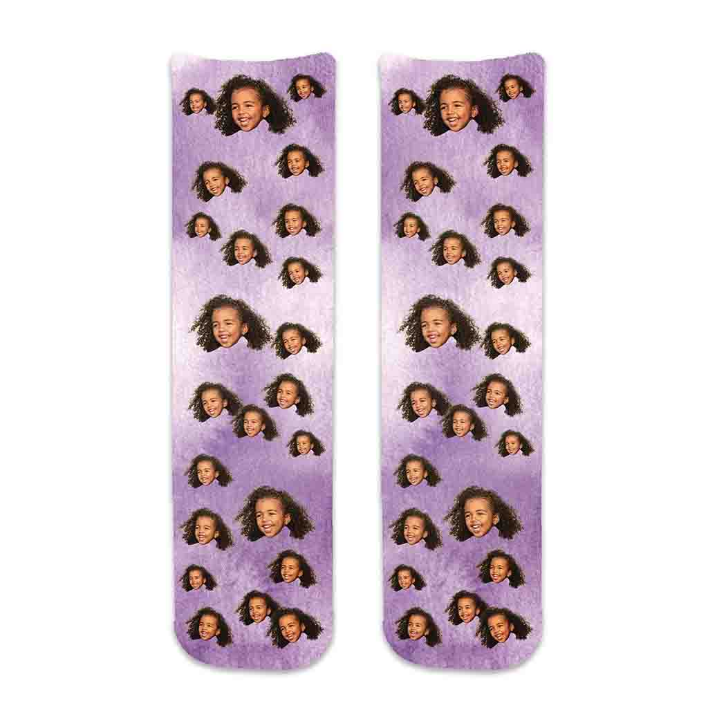 Personalized Face Socks with Photo Collage on Cotton Socks