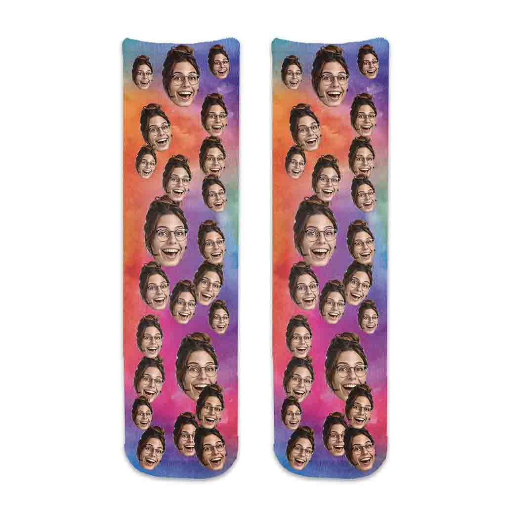 Personalized Face Socks with Photo Collage on Cotton Socks