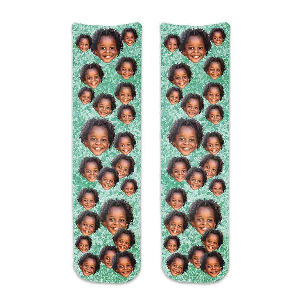 Personalized Face Socks with Photo Collage on Cotton Socks