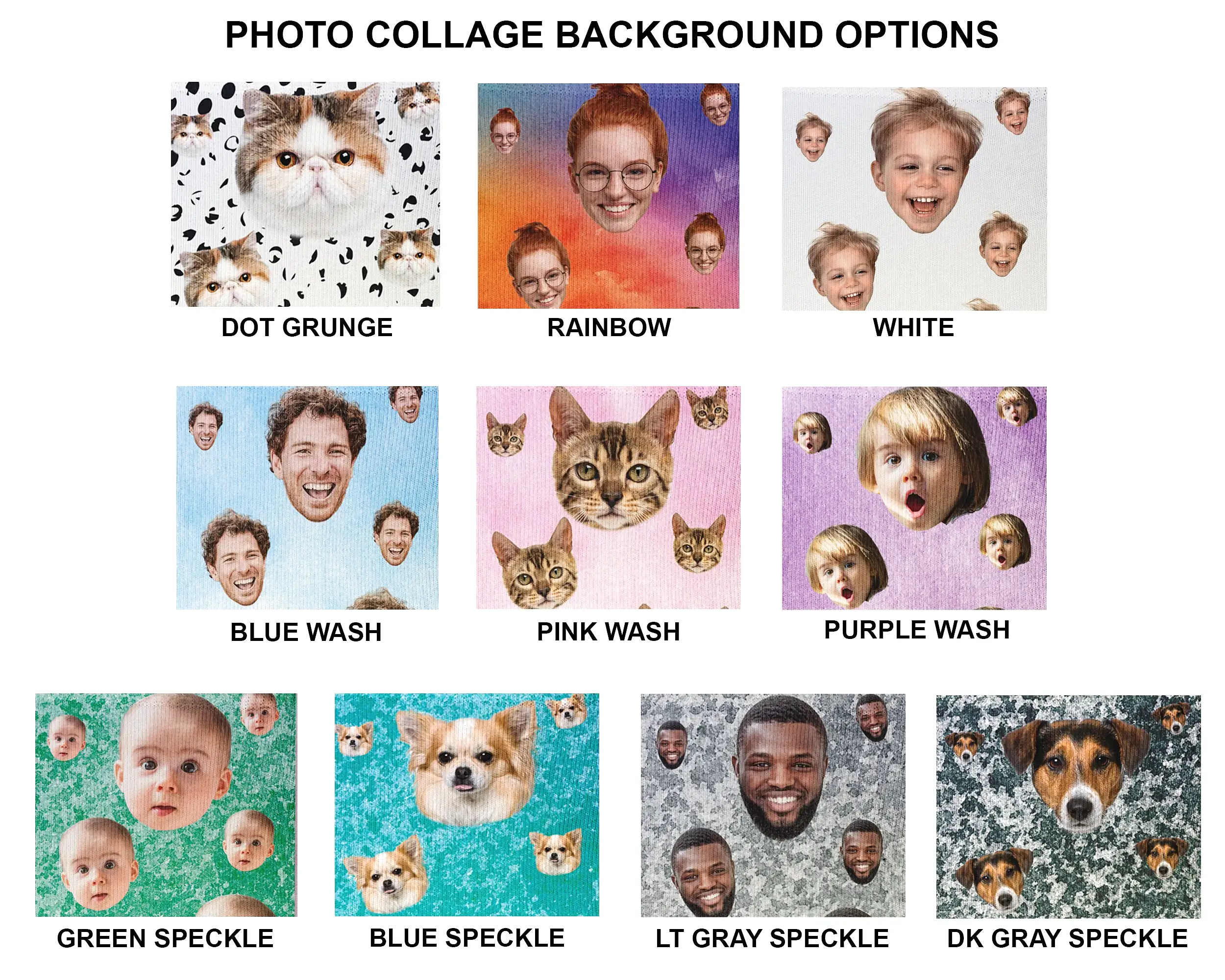 Personalized Face Socks with Photo Collage on Cotton Socks