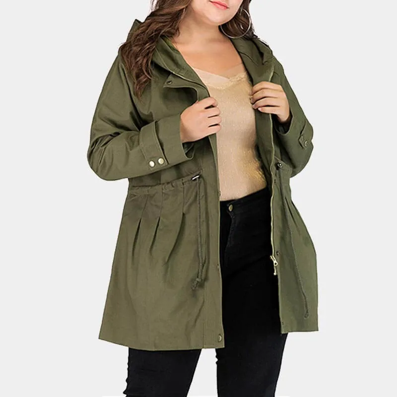 Plus Size Army Green Coat | Chic Lover - Plus Size Clothing