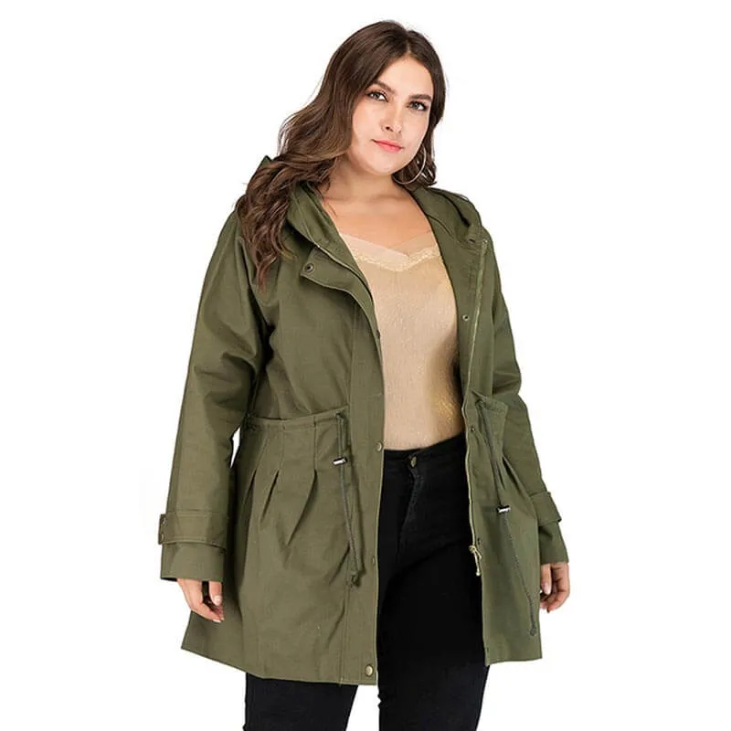 Plus Size Army Green Coat | Chic Lover - Plus Size Clothing