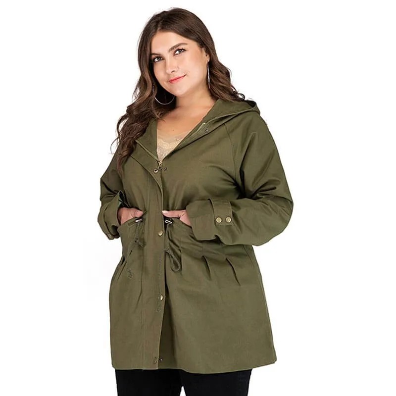 Plus Size Army Green Coat | Chic Lover - Plus Size Clothing