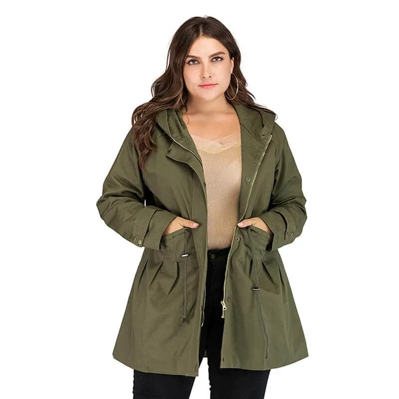 Plus Size Army Green Coat | Chic Lover - Plus Size Clothing