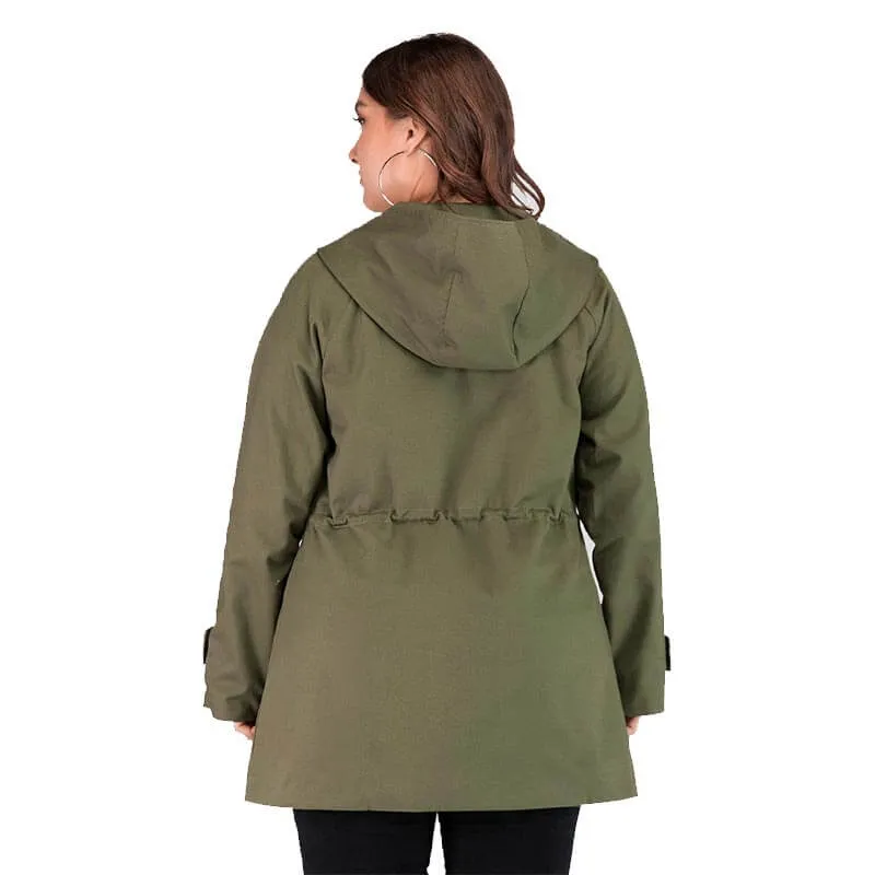 Plus Size Army Green Coat | Chic Lover - Plus Size Clothing