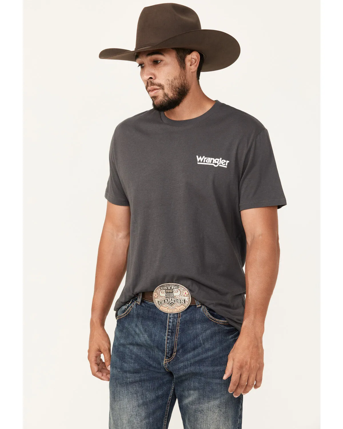 Product Name:  Wrangler Men's Boot Barn Exclusive Logo Short Sleeve Graphic T-Shirt