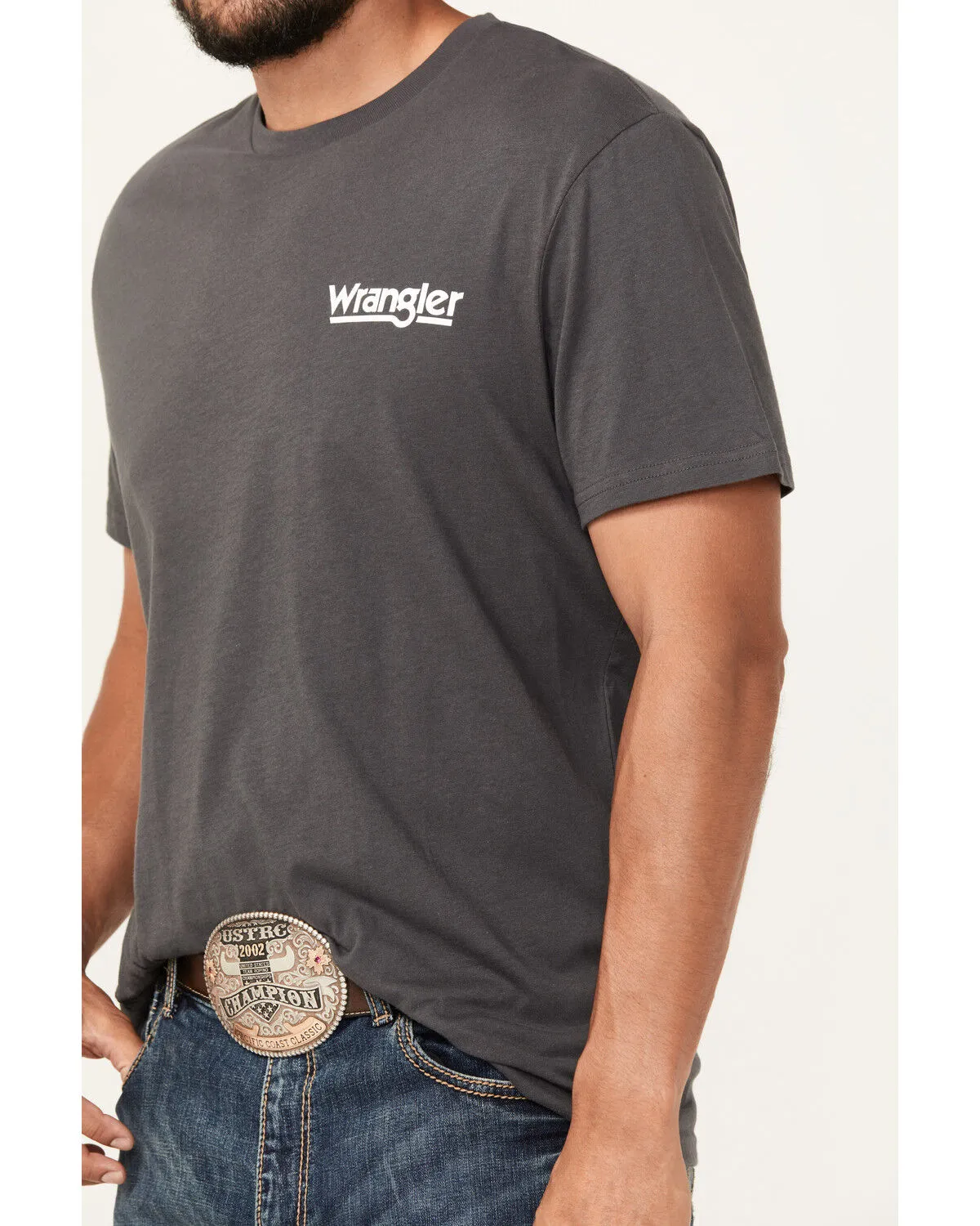 Product Name:  Wrangler Men's Boot Barn Exclusive Logo Short Sleeve Graphic T-Shirt