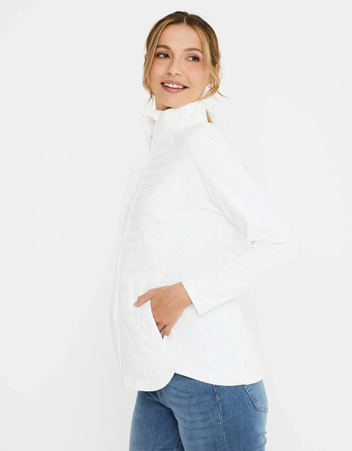 Quilted Jacket White - Efeba