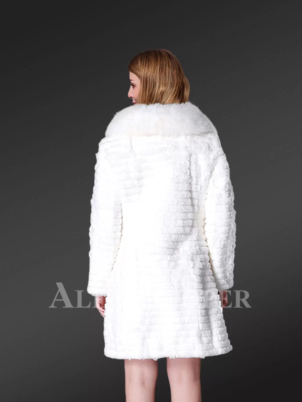 Rabbit Fur Mid Length Coat