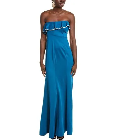 Rene Ruiz One-Shoulder Gown