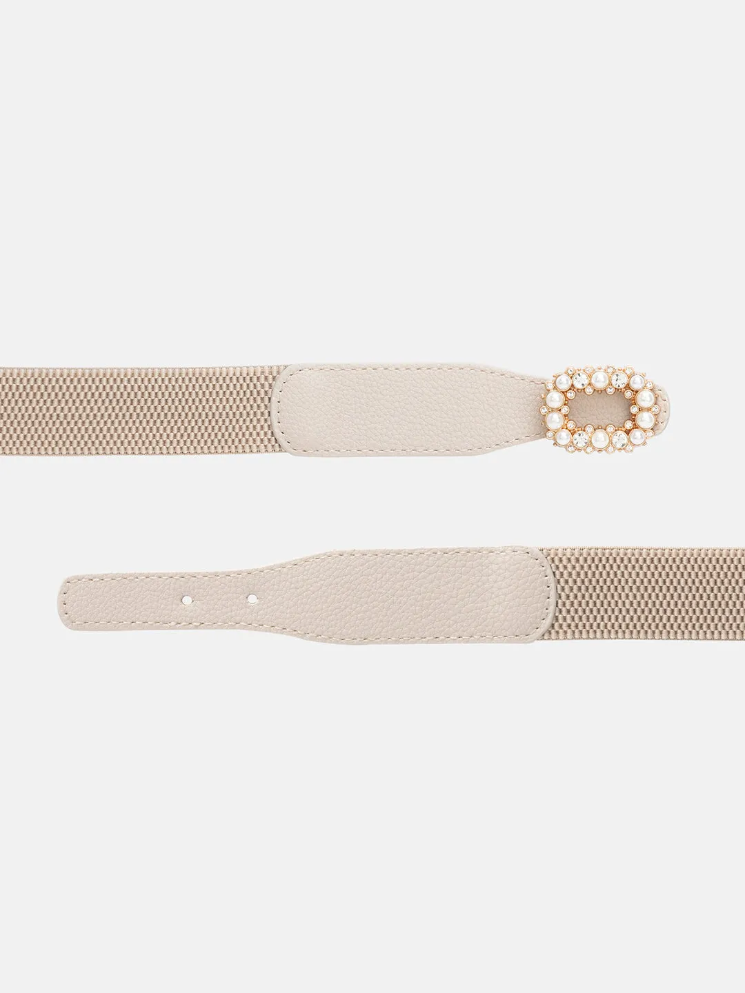 Rhinestone Buckle  Elastic Waist Cinch Belt