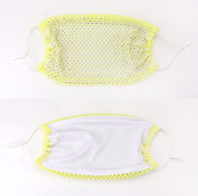 Rhinestone Mesh Face Mask