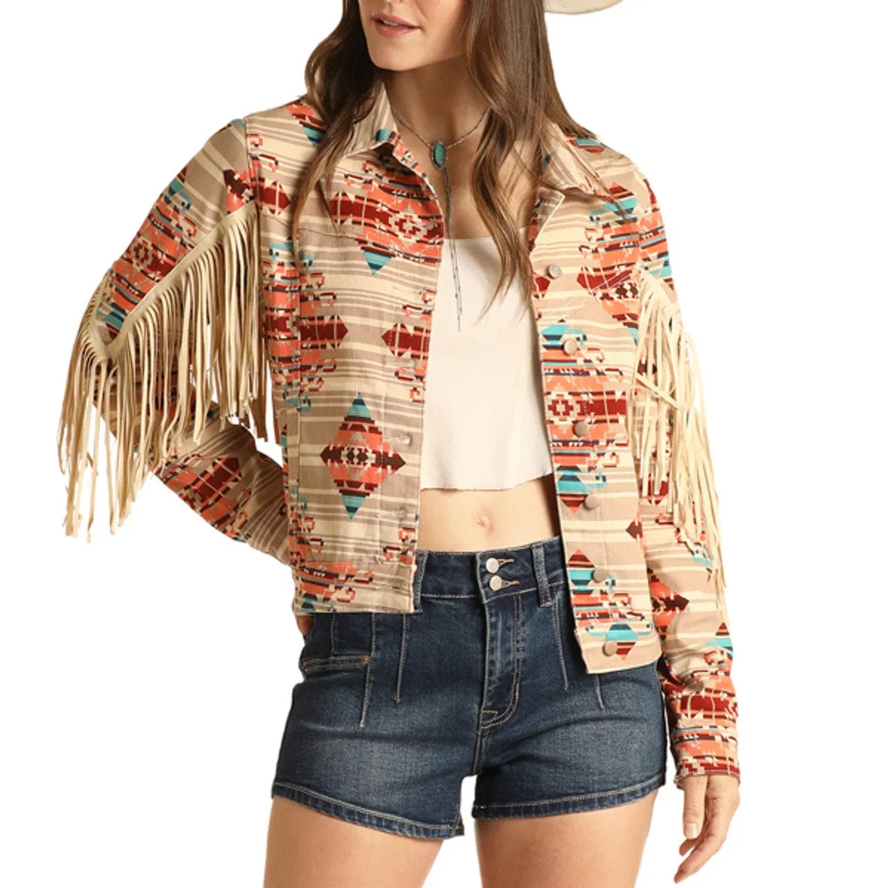 Rock & Roll Cowgirl Women's Aztec Stripe Jacket RRWD92R11L