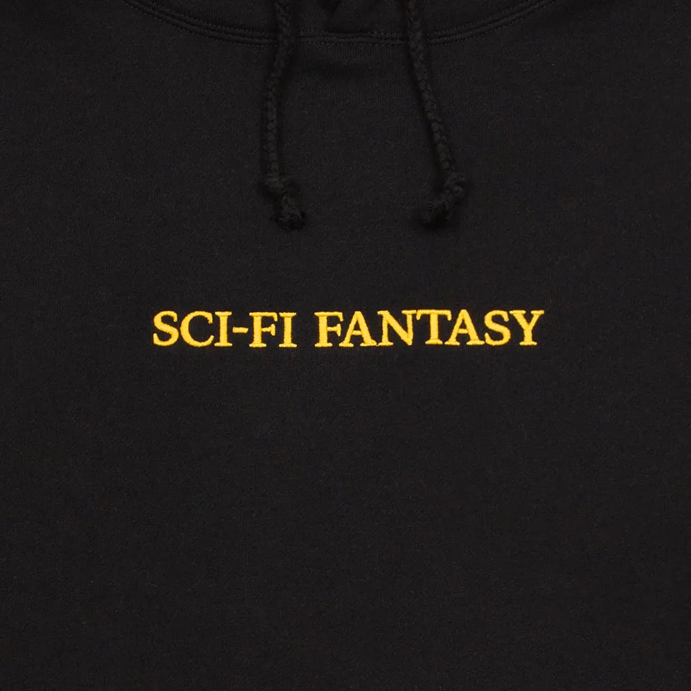 SCI-FI FANTASY LOGO HOOD // BLACK/YELLOW