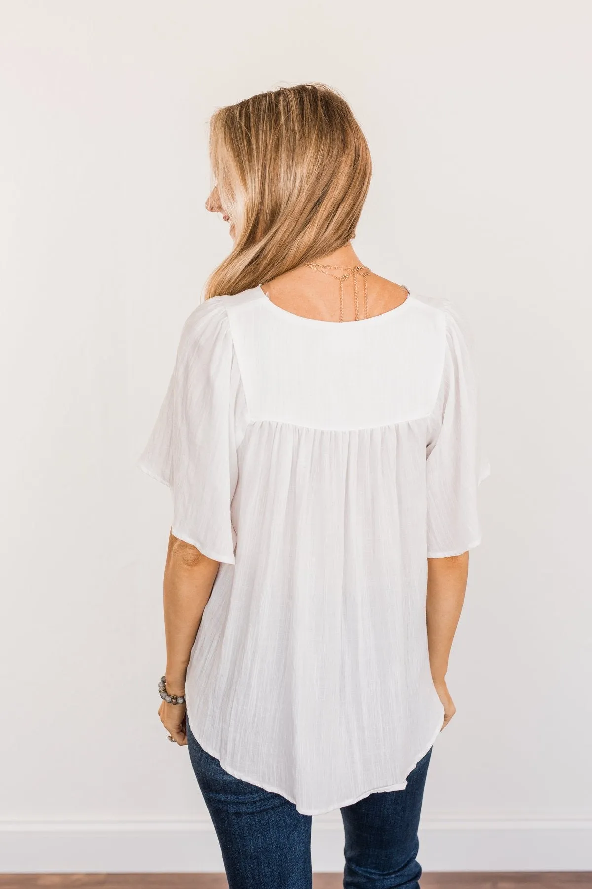 Seize The Moment Peasant Top- Off-White