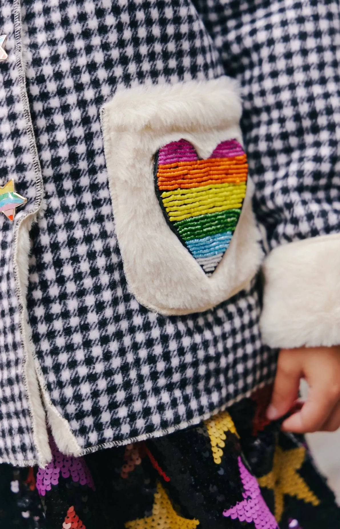 Shearling Rainbow Coat