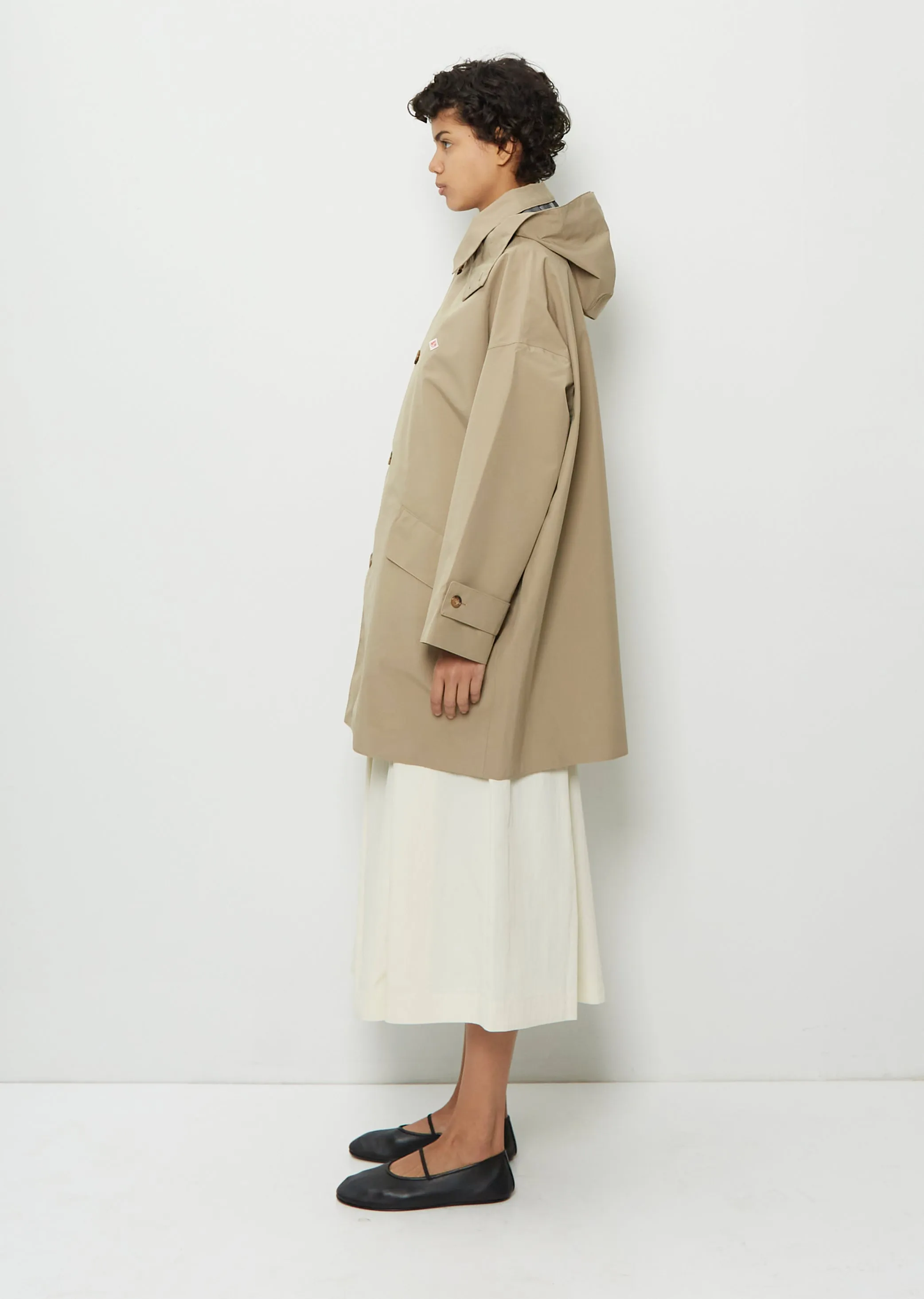 Short Balmacaan Polyester Coat