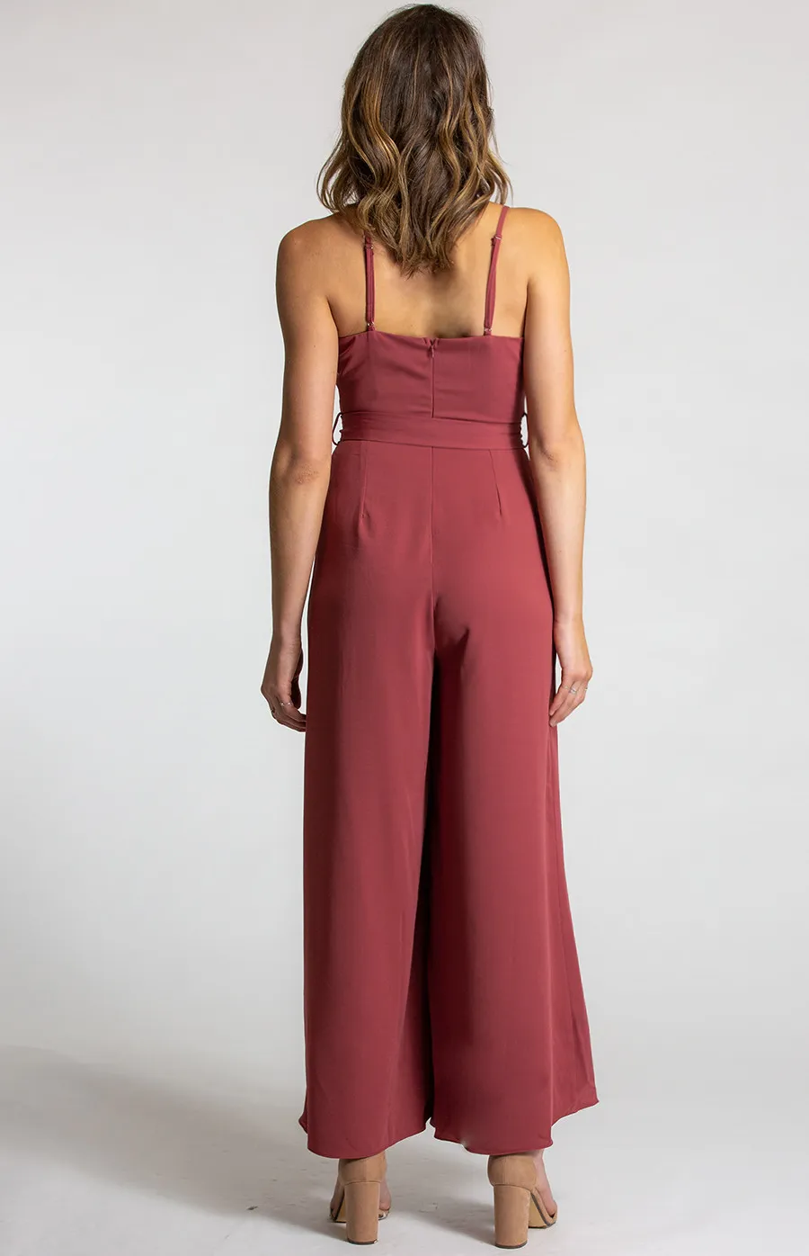 Singlet Strap Jumpsuit with Self Fabric Belt (SJP435A) 