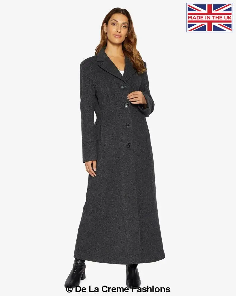 Slim Fit Wool Blend Longline Maxi Coat (1816)