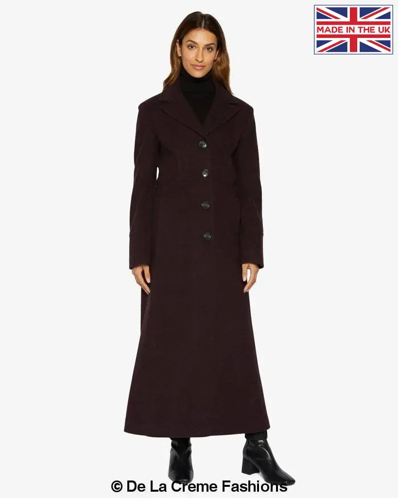 Slim Fit Wool Blend Longline Maxi Coat (1816)