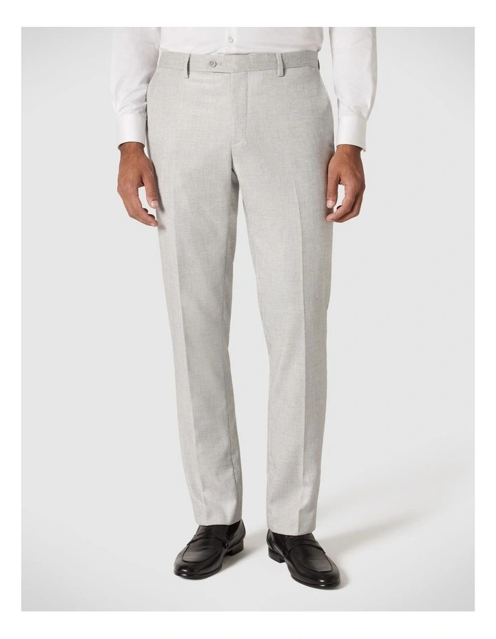 Slim Stretch Textured Tailored Pant in Light Grey