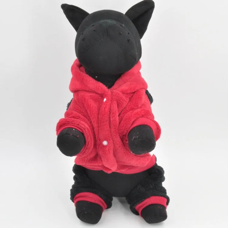 Small Pet Clothing Fleece Costume Winter Hood