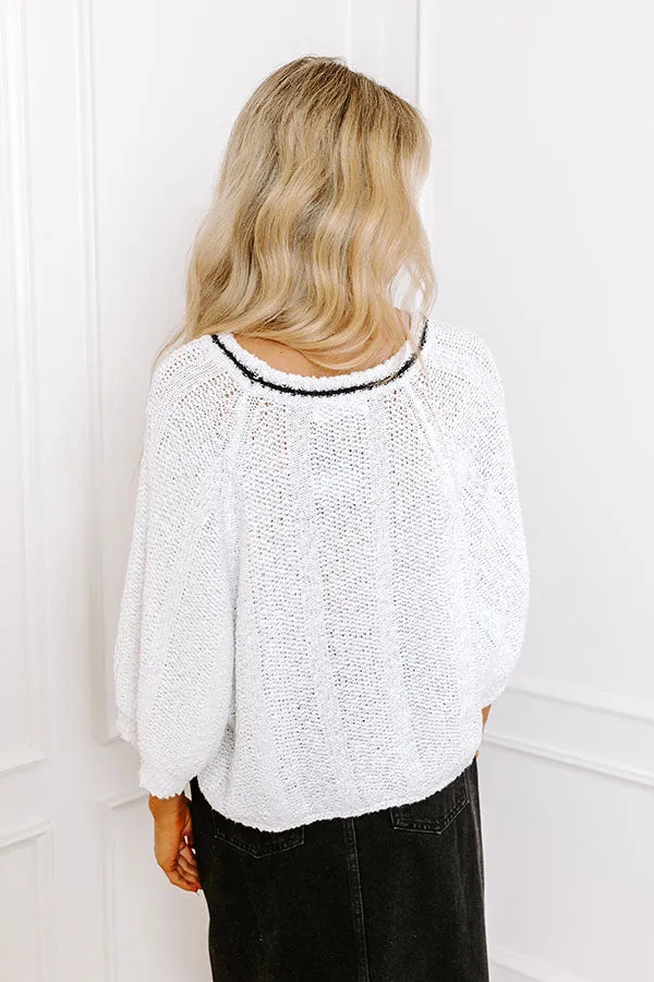 St. Augustine Brunch Knit Sweater Top in White