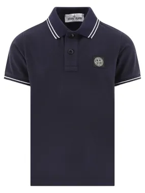 Stone Island Junior Logo Patch Short Sleeved Polo Shirt