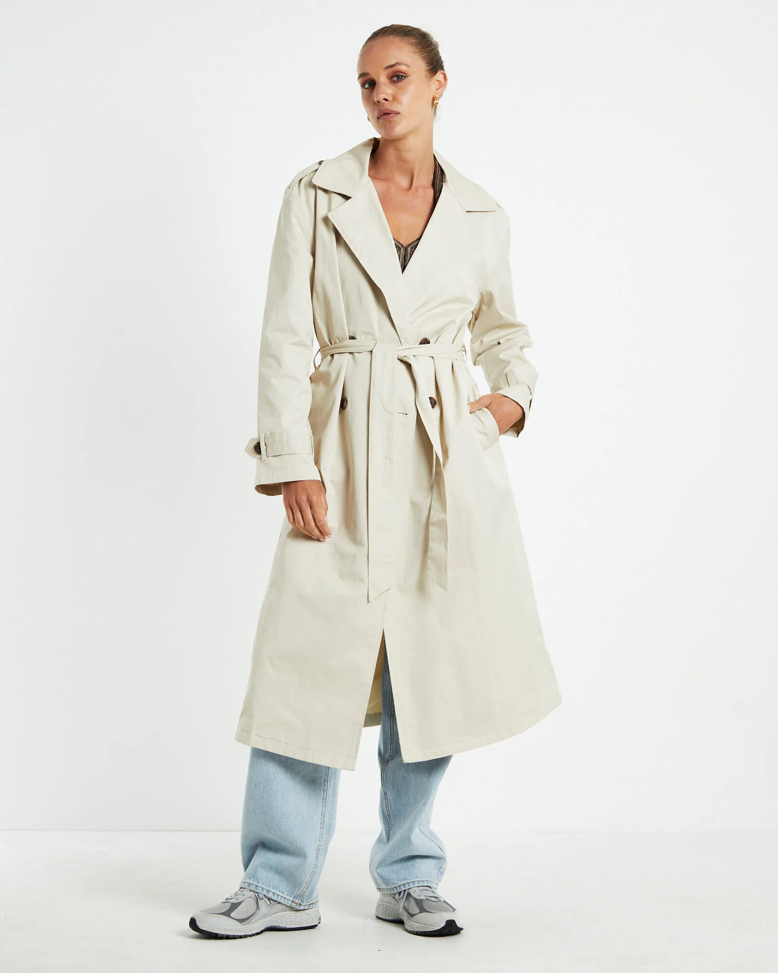 Subtitled Tamika Trench Coat Stone