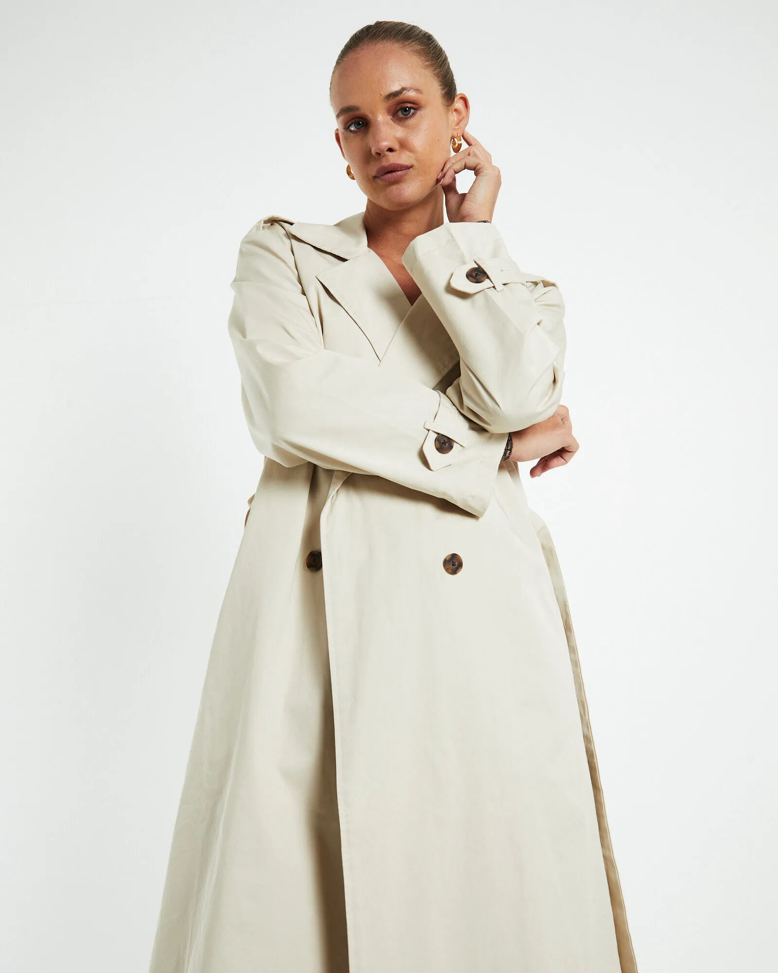 Subtitled Tamika Trench Coat Stone