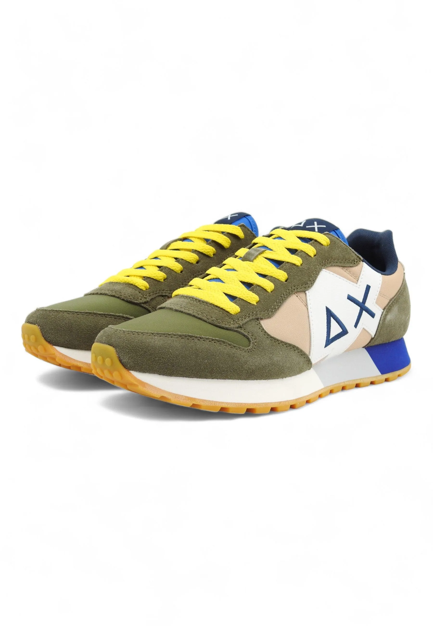 SUN68 Jaki Bicolor Sneaker Uomo Militare Beige Z34112