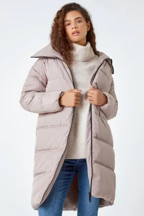 Taupe  Longline Padded Coat | Roman UK