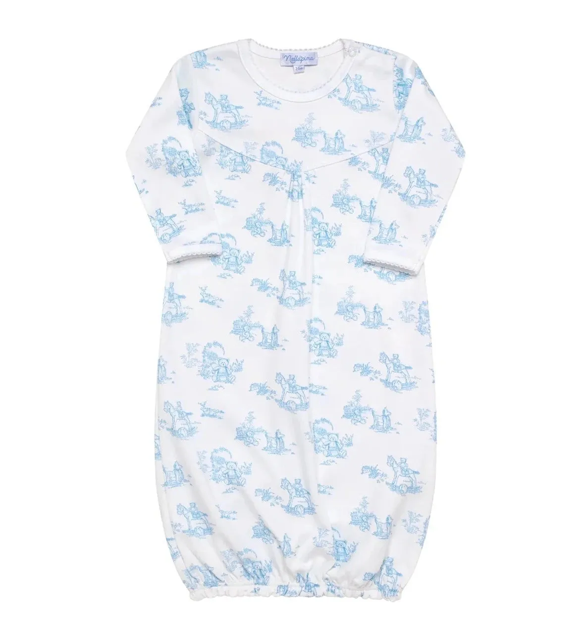 Teddy Bear Toile Gown - Blue