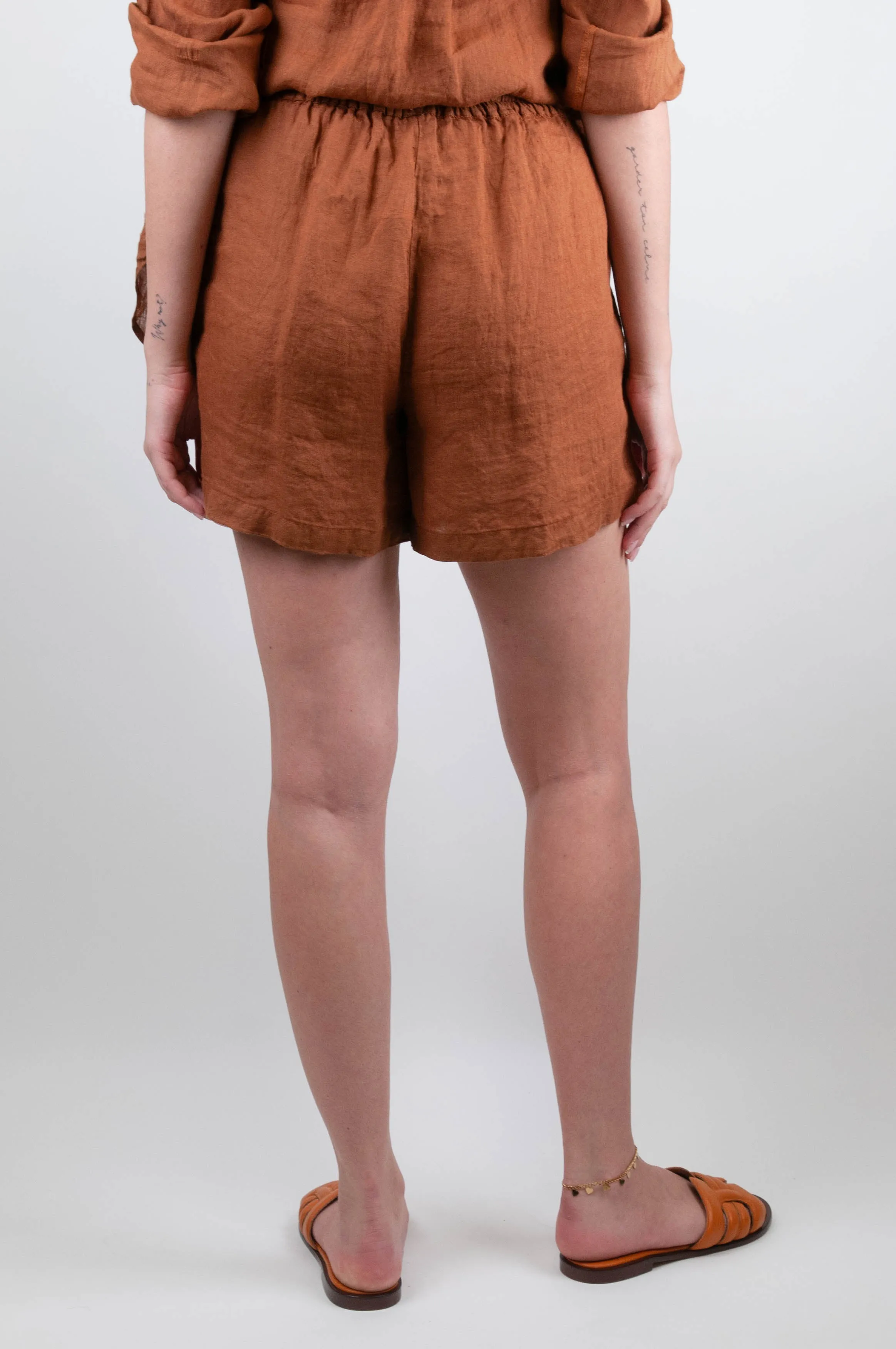 Tensione in - Shorts in puro lino con coulisse in taglia unica