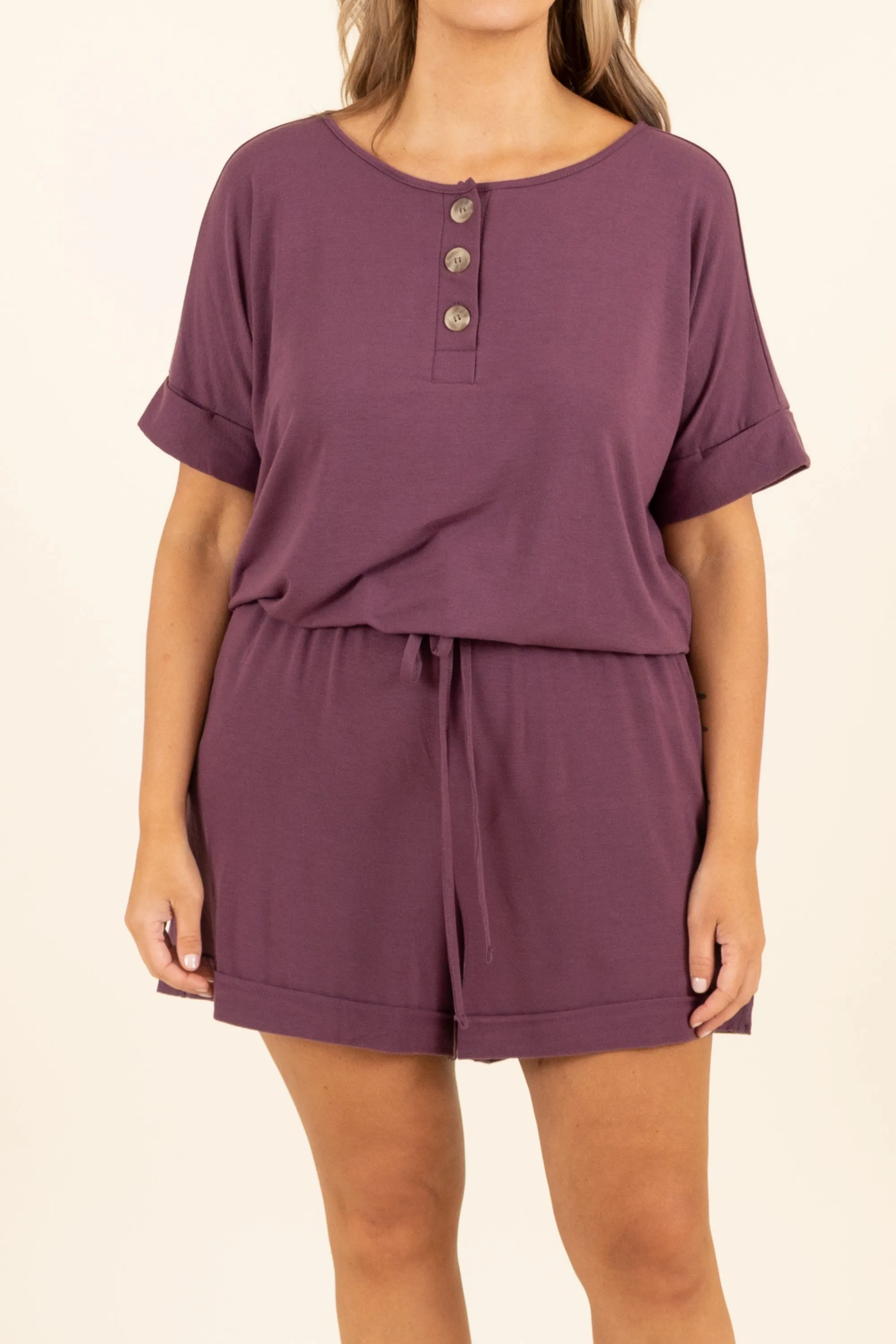 The Best Attitude Romper, Eggplant