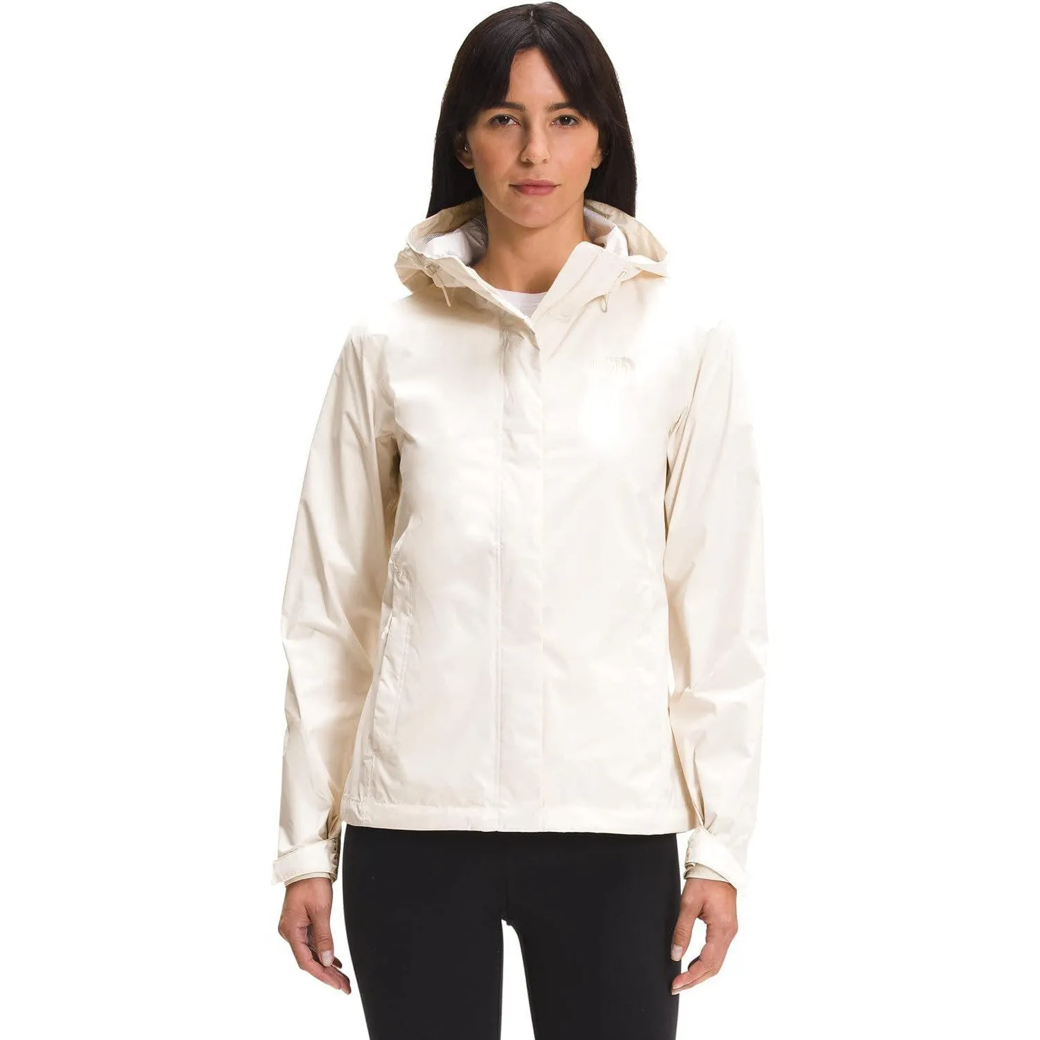 THE NORTH FACE Women’s Venture 2 Waterproof Hooded Rain Jacket (Standard and Plus Size), Gardenia White, Large