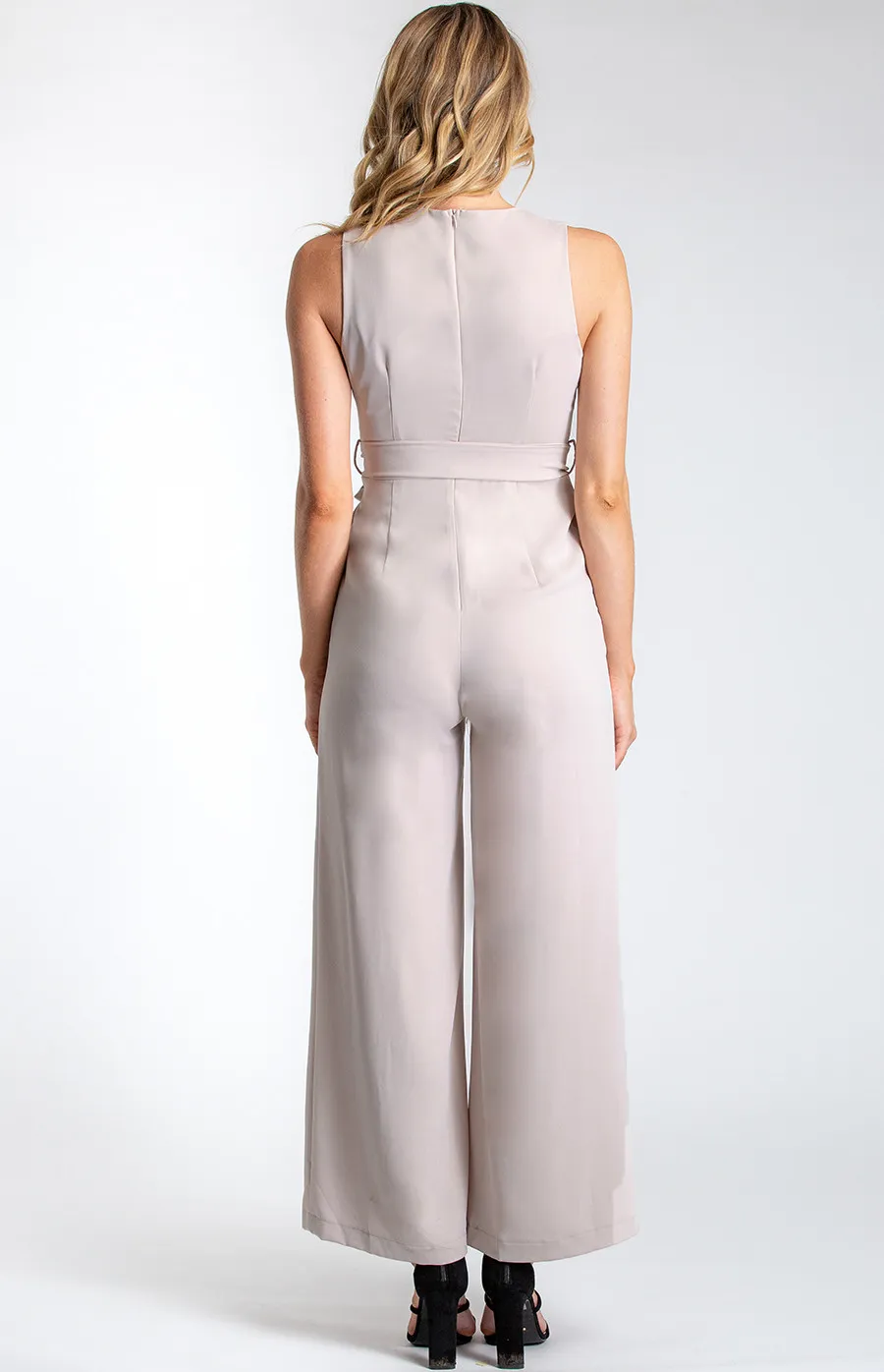 Thick Strap Jumpsuit with Belt Detail (SJP417A)