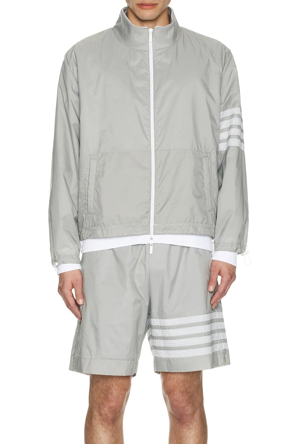 Thom Browne Funnel Neck Nylon Ripstop Jacket -        