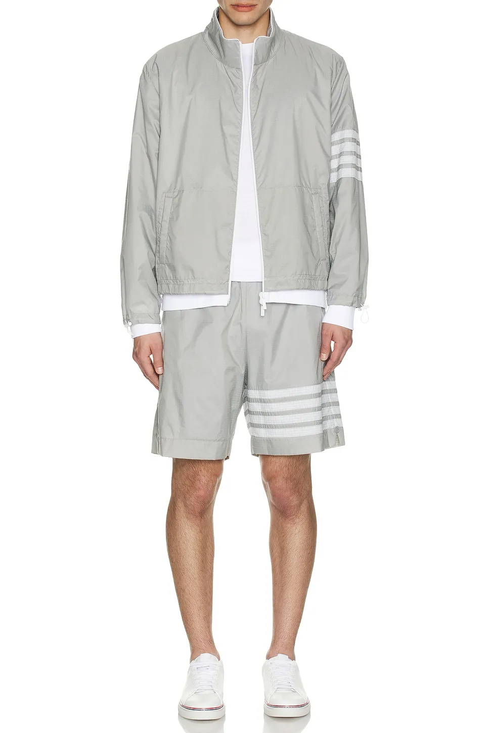 Thom Browne Funnel Neck Nylon Ripstop Jacket -        