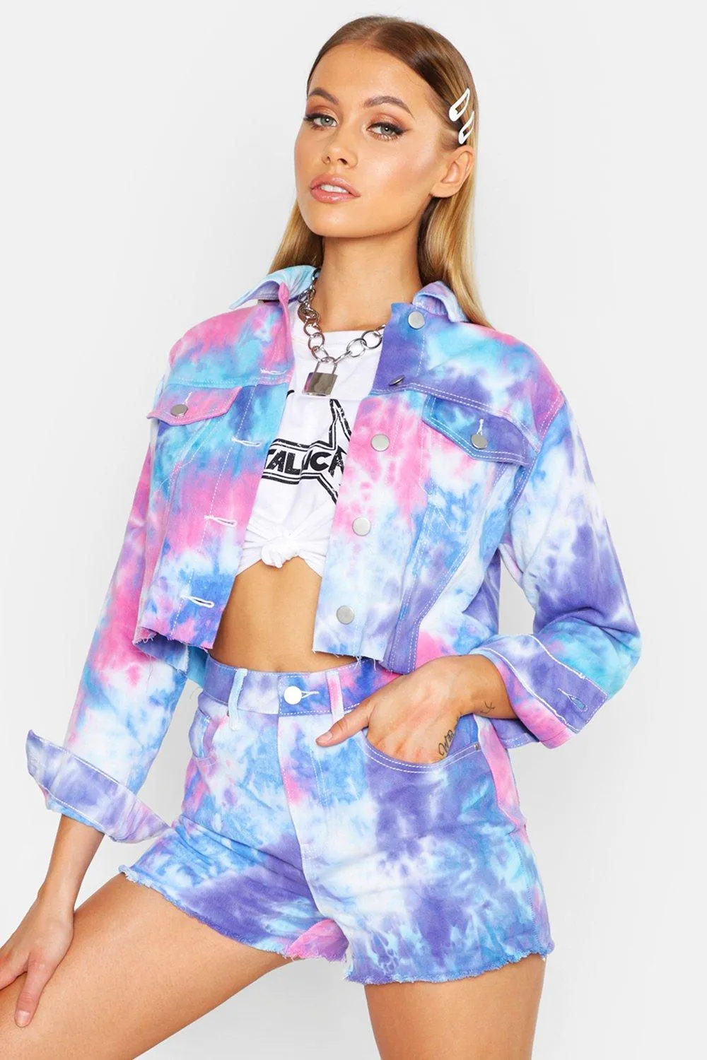 Tie Dye Cropped Jacket