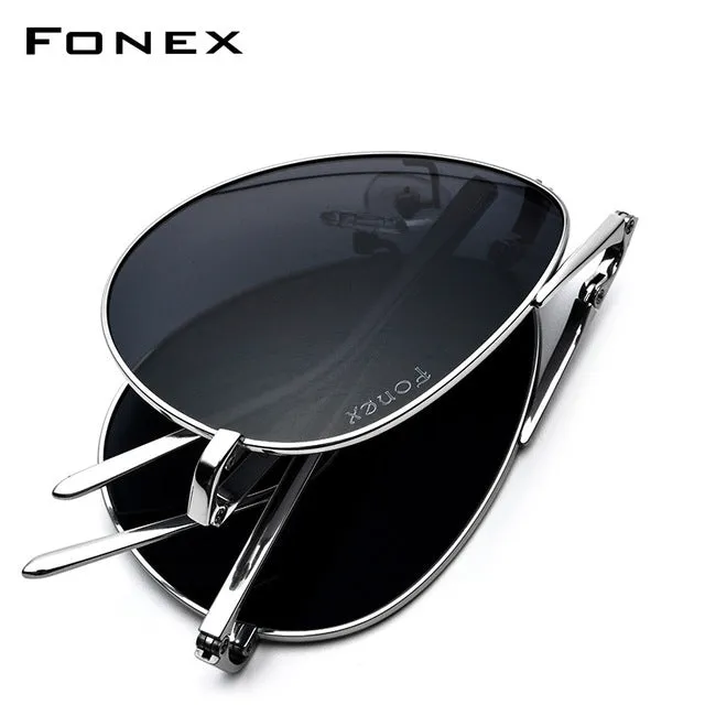 Titanium Folding Classic Aviation Sun Glasses